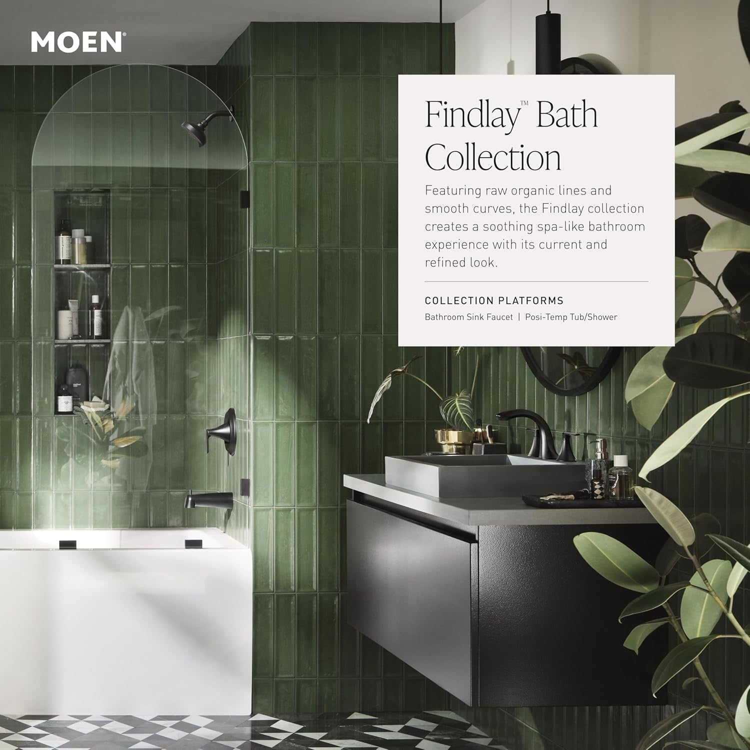 MOEN 82518SRN Findlay Posi-Temp Tub & Shower Faucet - Spot Resist Brushed Nickel