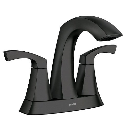 Moen 84506BL Lindor Two Handle High Arc Bathroom Faucet Matte Black