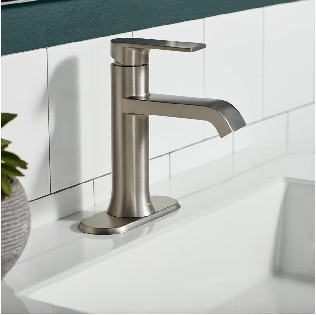 MOEN WS84760SRN Genta Single-Handle Bathroom Faucet Spot Resist Brushed Nickel