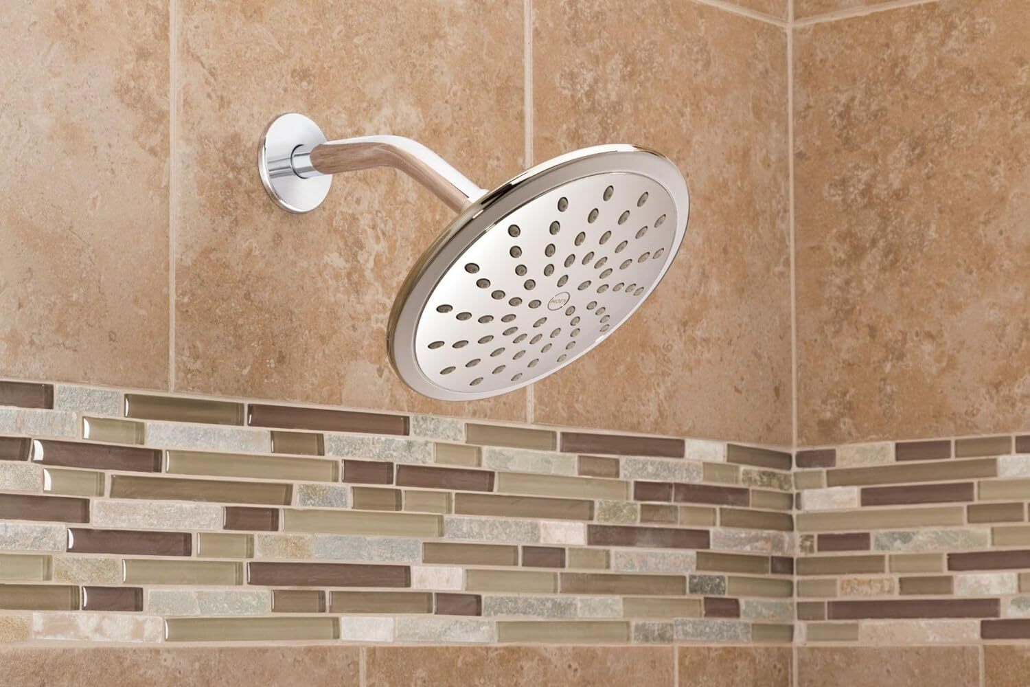 Moen Chrome Bathroom 8-Inch Wide Fixed Rainfall Showerhead, 6345