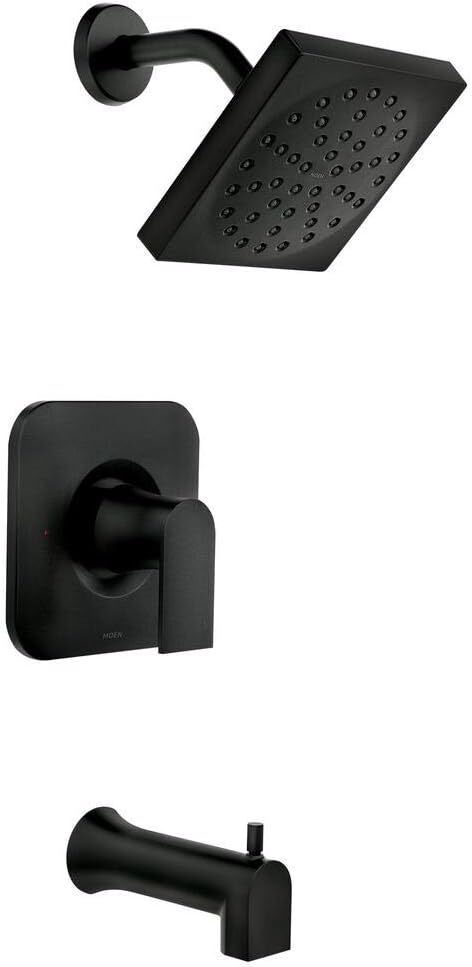 Moen 82760BL Genta Single-Handle 1-Spray Tub and Shower Faucet - Matte Black