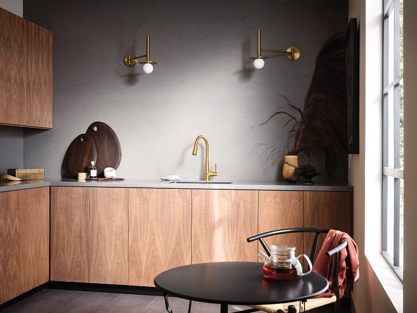 Moen 7864BG Sleek 1-Handle High Arc Kitchen Faucet with Pull Down - Brushed Gold