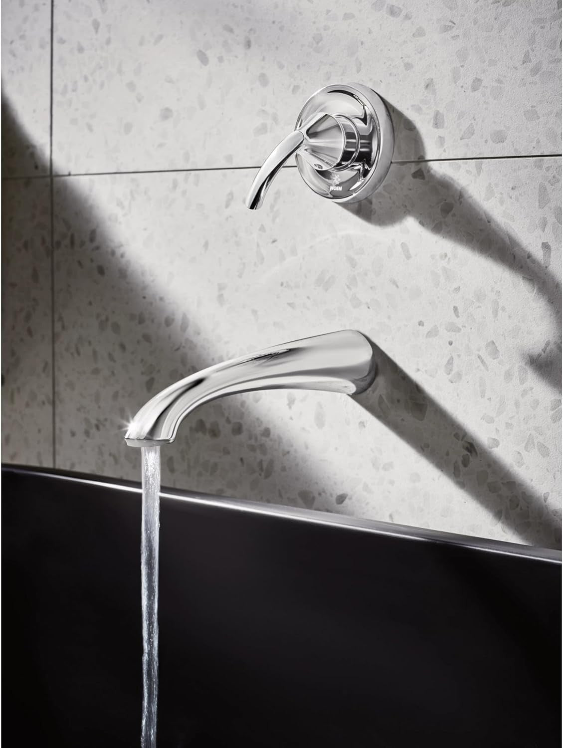 Moen WT371BN Glyde 1-Handle Non Diverter Wall Mount Filler High Flow Tub Faucet
