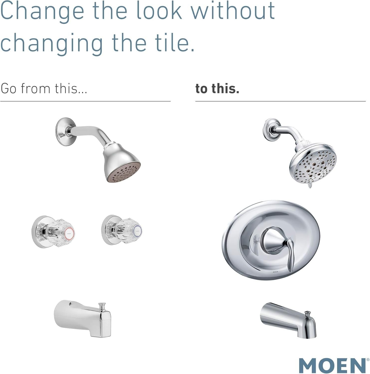 Moen T2139EPBN EVA Tub & Shower 3-Hole Cover Faucet Trim Set - Brushed Nickel