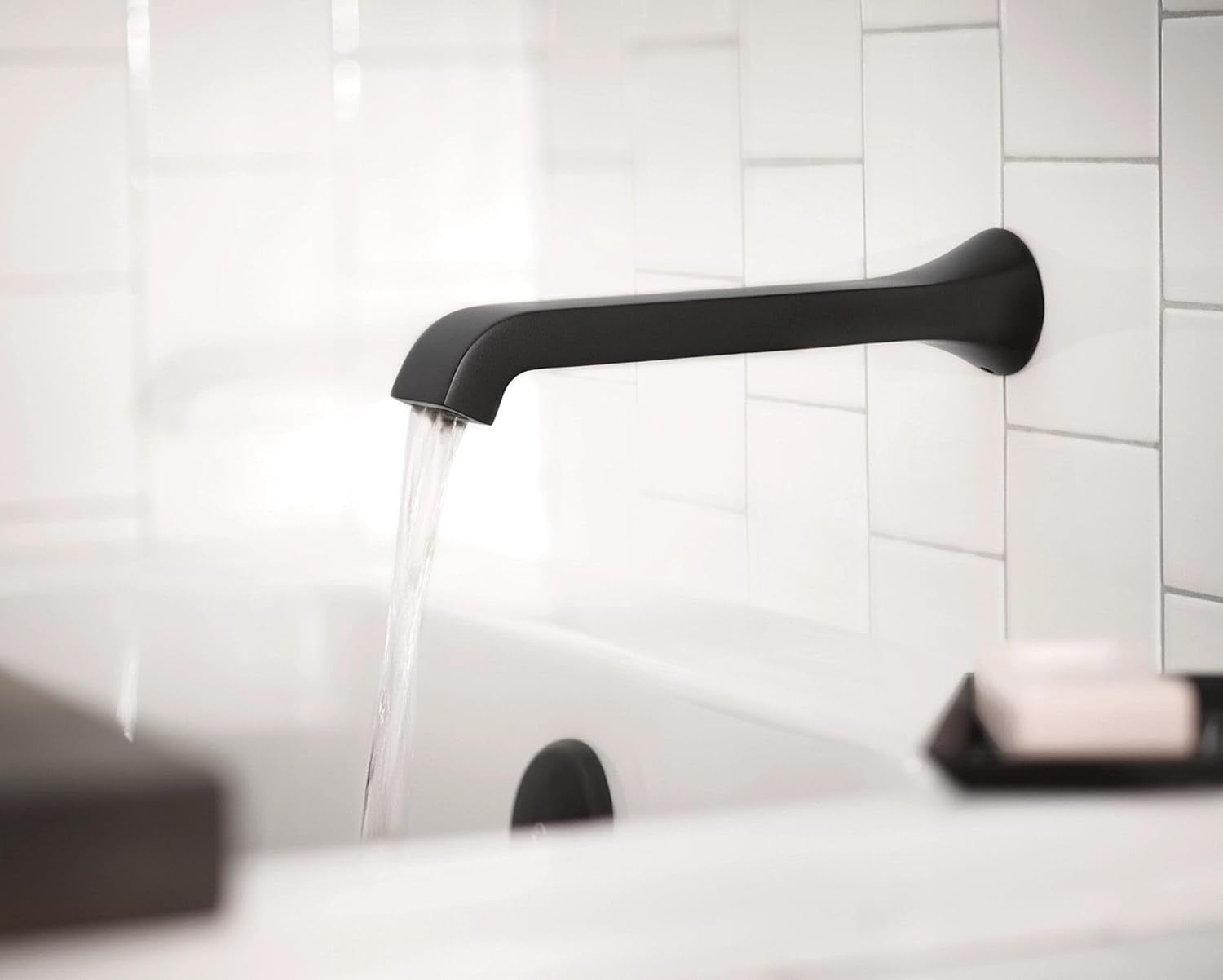 Moen TF3901BL Genta Tub Filler Spout - Matte Black Finish