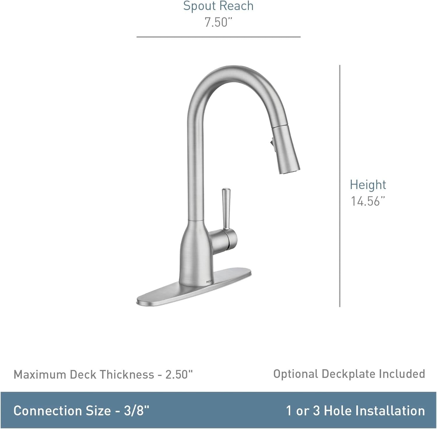 Moen 87912BL Georgene 1-Handle Pull-Down Spray Kitchen Faucet - Matte Black