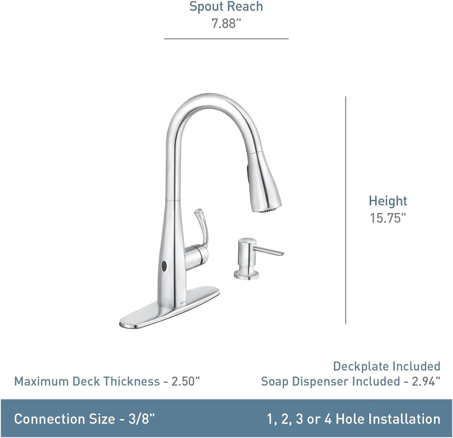 Moen 87014EWBL Essie Touchless Matte Black Pull-Down Sprayer Kitchen Faucet