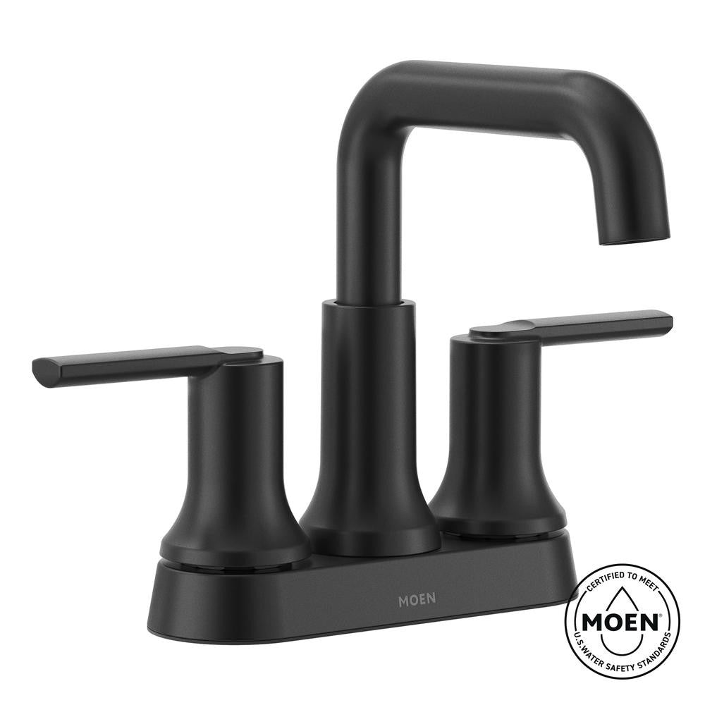 Moen 84141BL Zyla Two-Handle High Arc Bathroom Faucet Matte Black