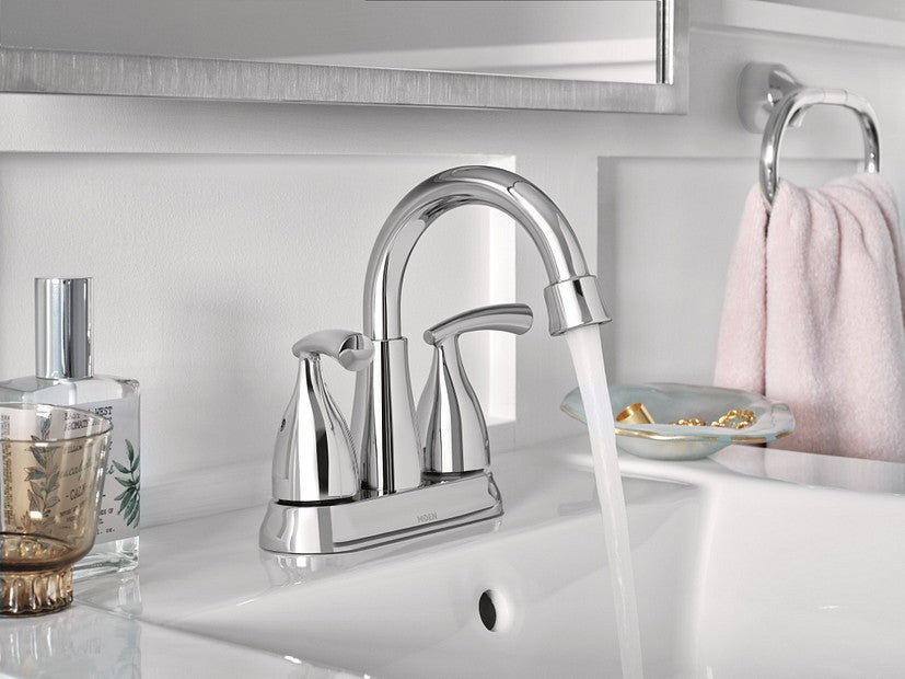 Moen Essie 84128SRN Two-Handle High Arc Centerset Faucet - Chrome