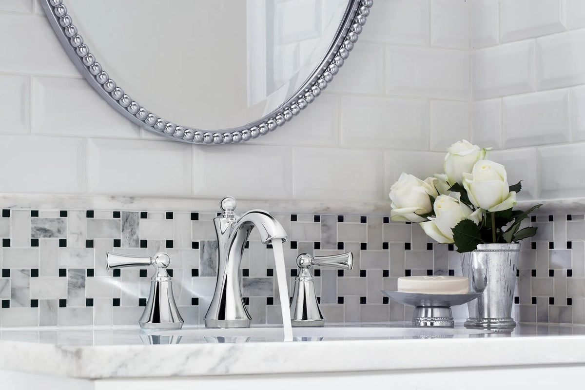 Moen TV4520 Wynford 2-Handle High Arc Widespread Bathroom Faucet - Chrome
