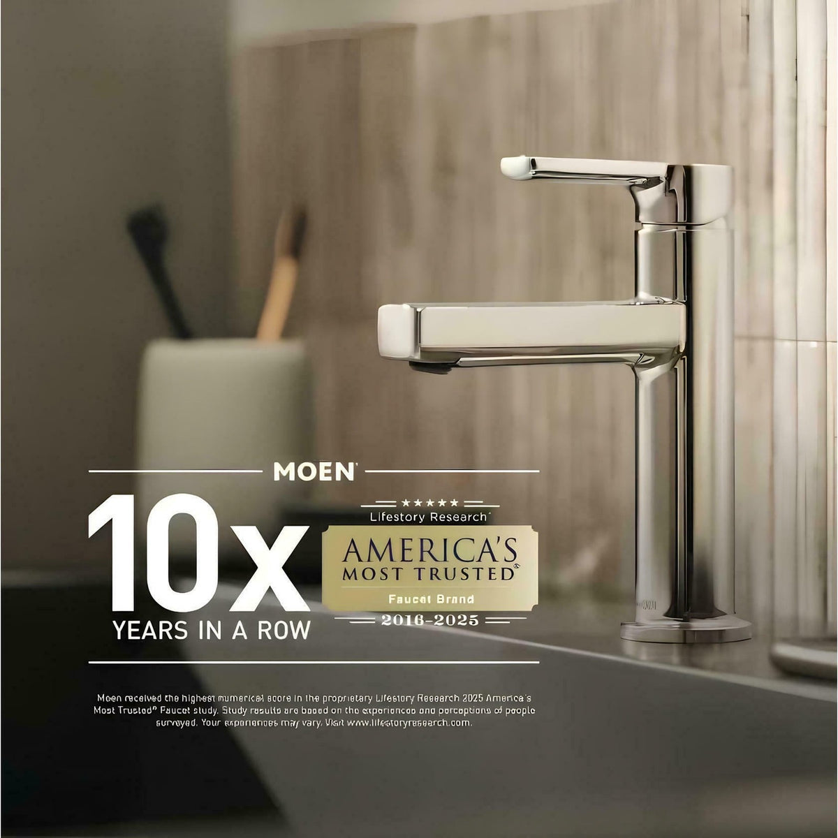 Moen 84945SRN Banbury 1-Hole 4" Centerset Bathroom Faucet - Brushed Nickel