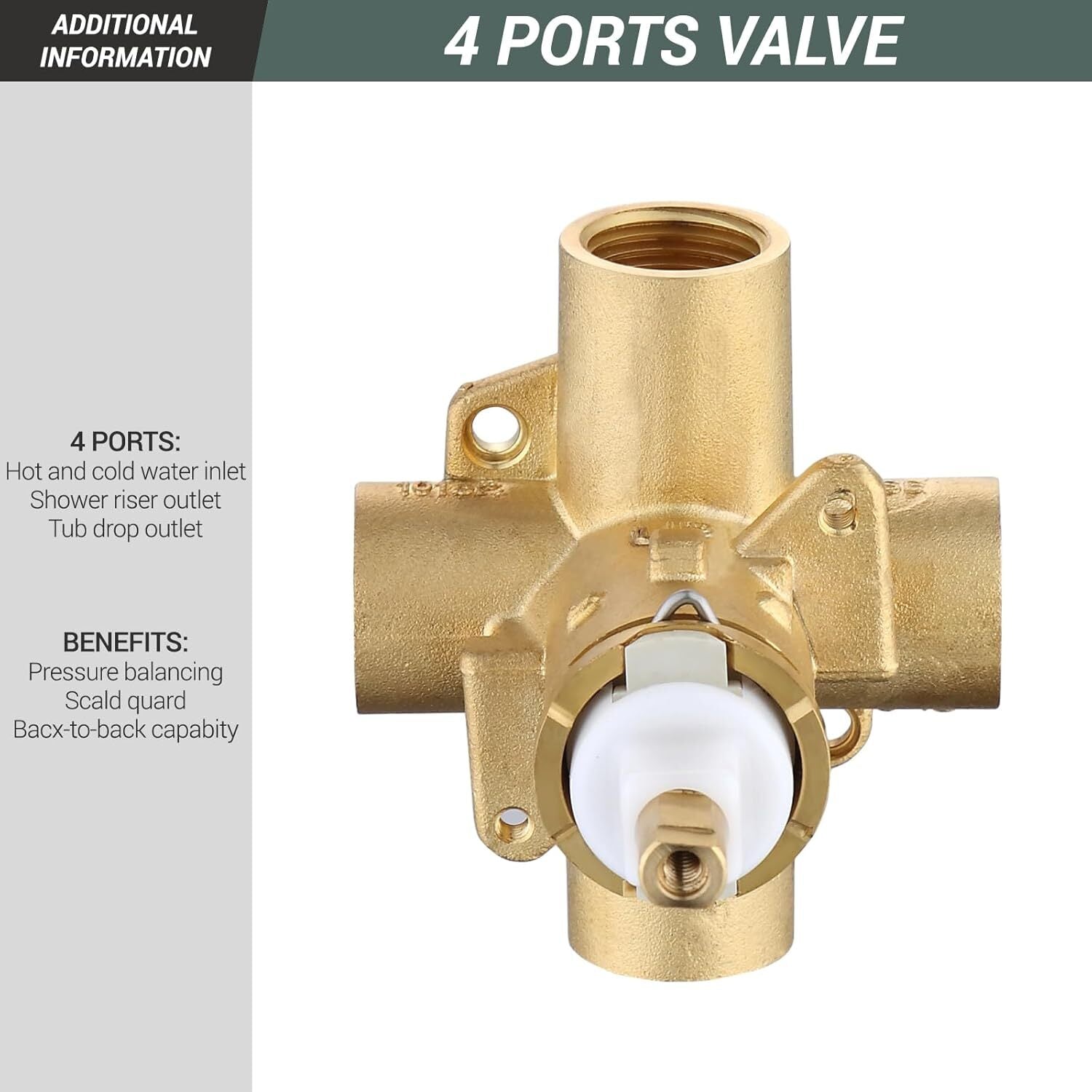 Moen 2510 Brass Posi-Temp Pressure-Balancing Cycling Tub and Shower Valve