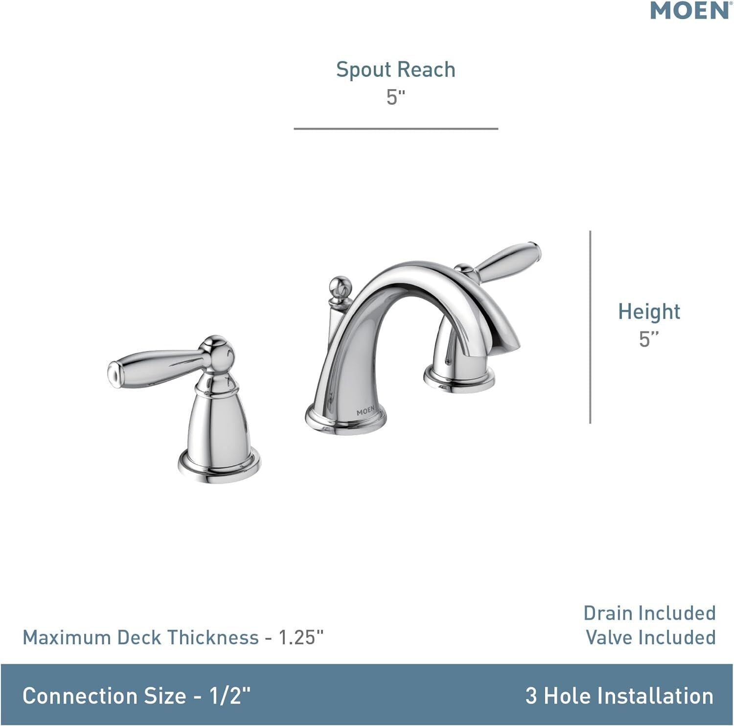 Moen TV6620 Brantford 1.2 GPM Widespread Bathroom Faucet - Chrome