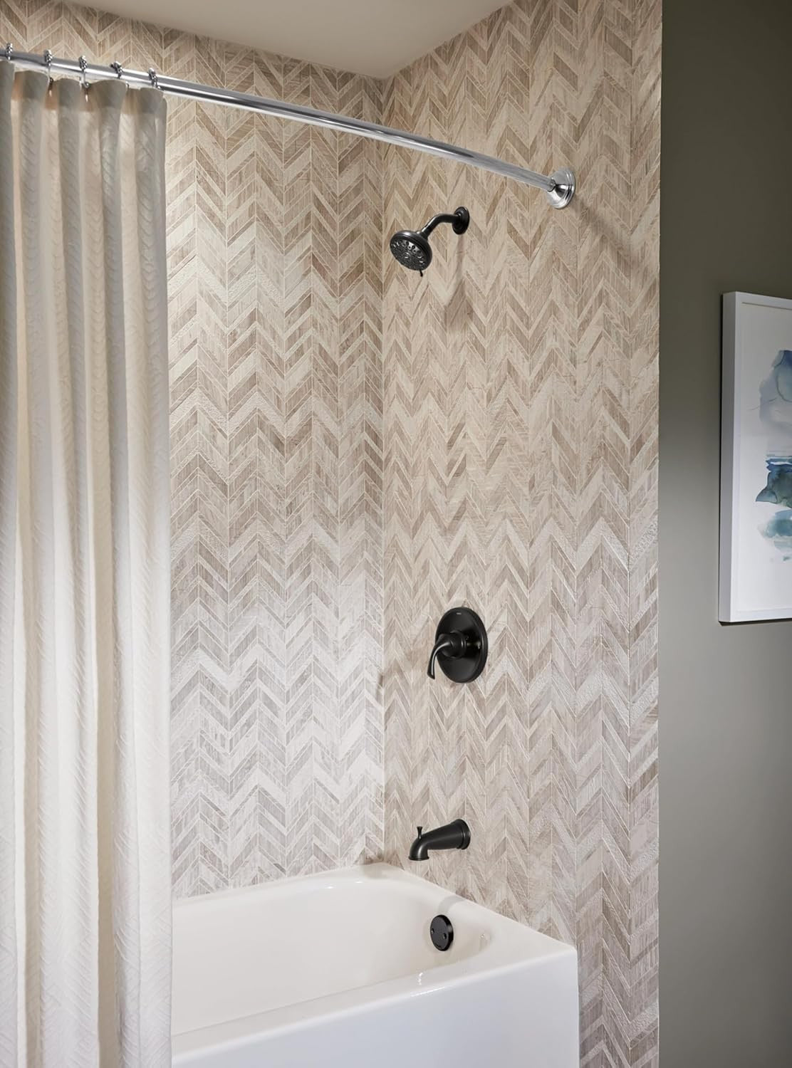 Moen 82115BL Idora Posi-Temp 1-Handle 5-Spray Tub & Shower Faucet - Matte Black