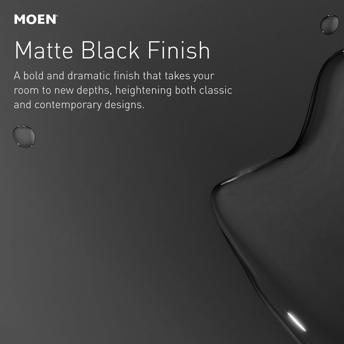 MOEN 84771BL Revyl Single Hole Single Handle Bathroom Faucet - Matte Black