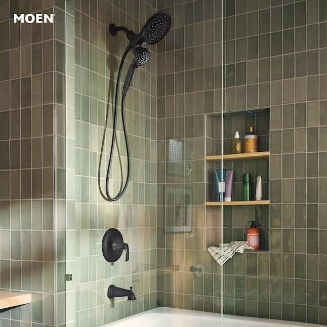 Moen 82137BL Graeden 6-Spray Magnetix Tub & Shower Faucet with Valve Matte Black