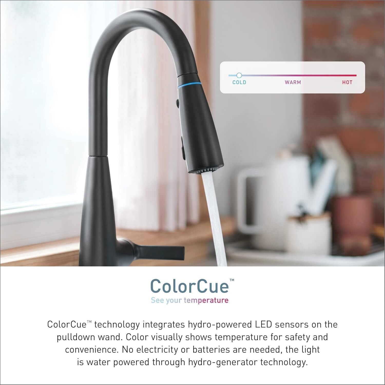 Moen Haelyn Black Kitchen Faucet ColorCue® 1-Handle High Arc Pulldown 87627EIBL
