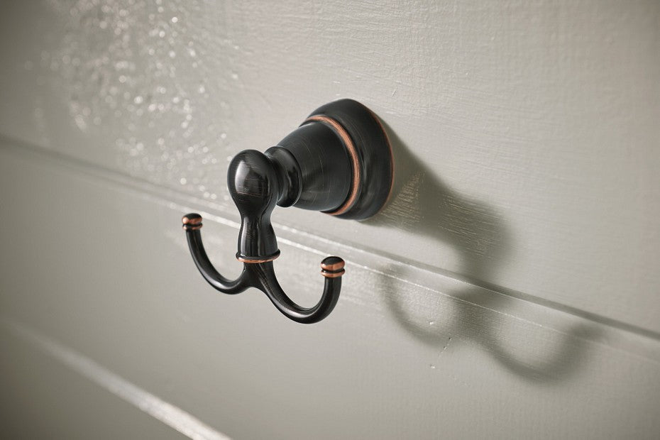 MOEN Y2603BRB Banbury Bathroom Double Robe Hook - Mediterranean Bronze