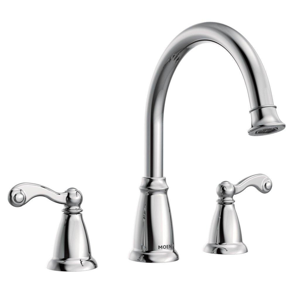 Moen T624 Traditional Deck Mounted Roman Tub Faucet Filler Trim - Chrome