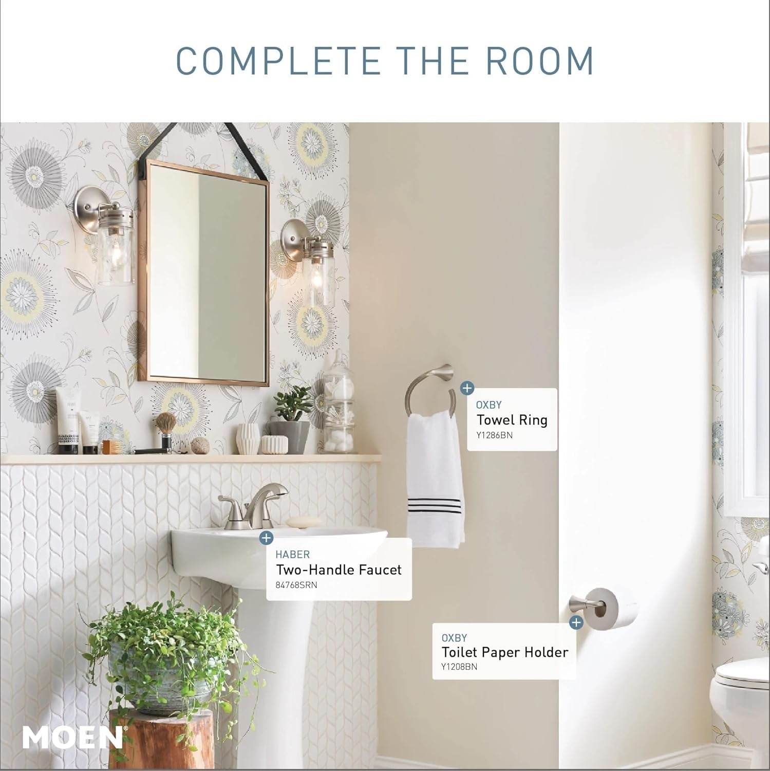 Moen Haber 84768SRN Bathroom Spot Resistant Faucet Brushed Nickel Finish