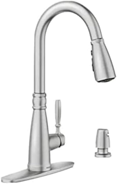 MOEN 87162SRS Boman Single Handle Pull-Down Sprayer Kitchen Faucet W/ Reflex