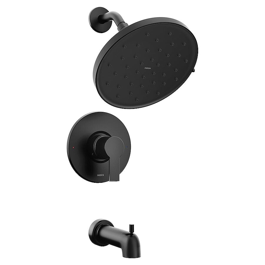 Moen Avri Matte Black 1-Handle Bathtub shower Head 9" Faucet with Valve 82156BL