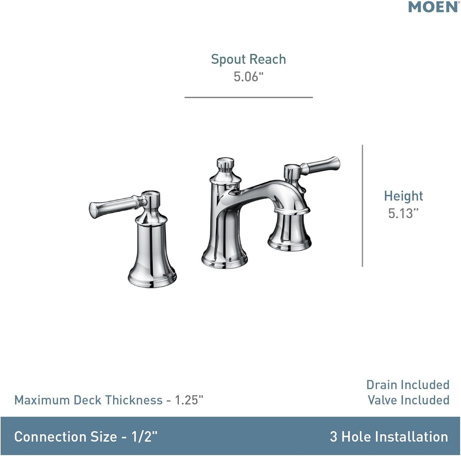 Moen T6805BN Dartmoor Brushed Nickel 2-Handle Widespread Bathroom Sink Faucet