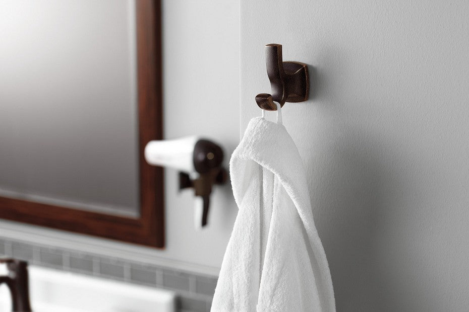 Moen YB5103ORB Voss Double Robe Hook - Oil-Rubbed Bronze