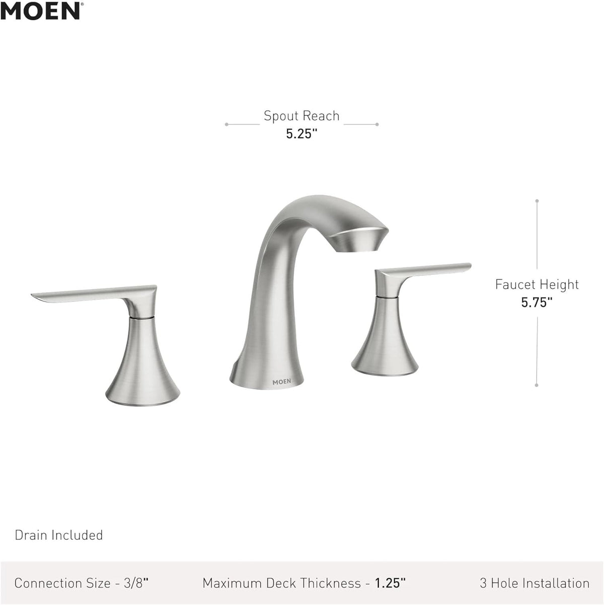 Moen 84517SRN Findlay 8" Widespread Bathroom Faucet - Spot Resist Brushed Nickel