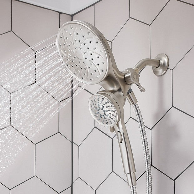 MOEN 26008SRN Attract Magnetix 6-Spray 7" Dual Rainshower Combo - Brushed Nickel