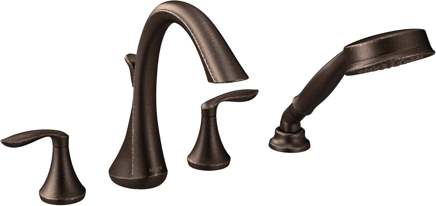 Moen T944ORB Oil Rubbed Bronze Eva Two-Handle Roman Tub Faucet w/Hand Shower
