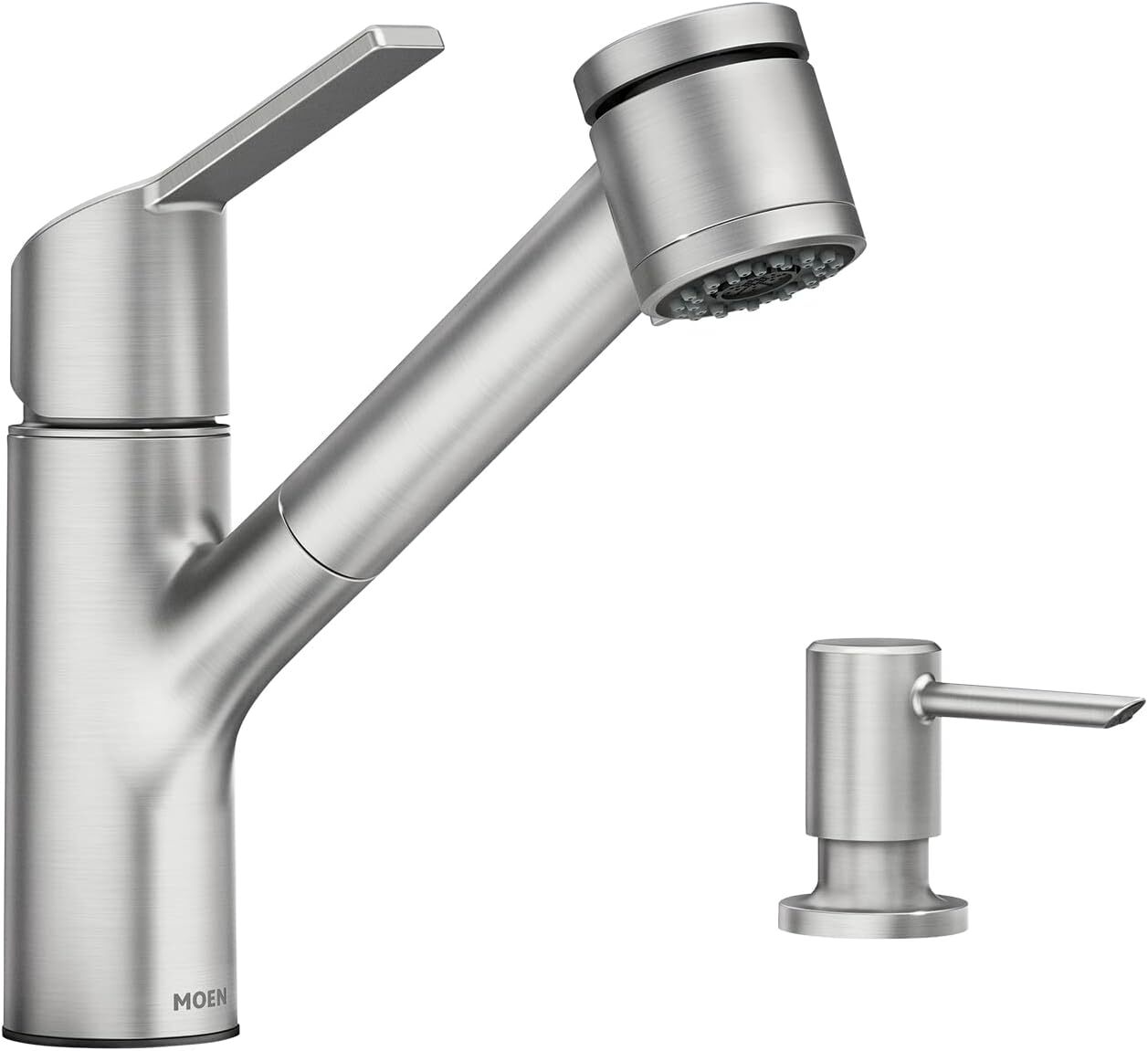 Moen 87701SRS Sombra Kitchen Faucet  with Soap Dispenser, Spot Resist Stainless