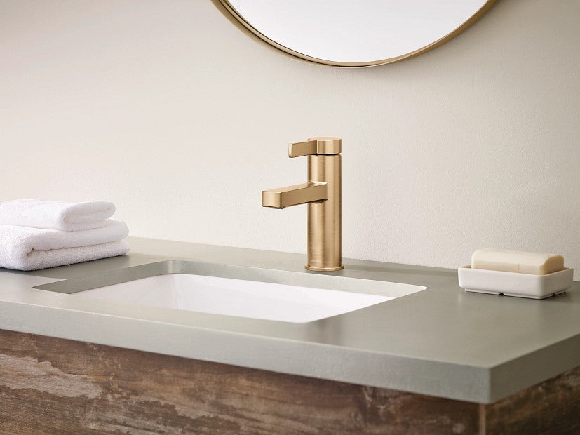 MOEN 84774BZG Beric Single-Hole/Centerset Bathroom Faucet - Bronzed Gold
