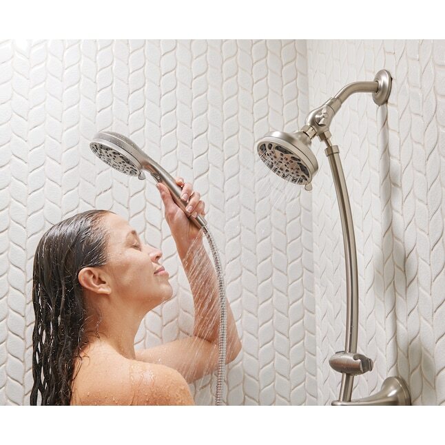 Moen 26035SRN Renewal 5-Function Round Dual Shower W/ Hand Held Brushed Nickel