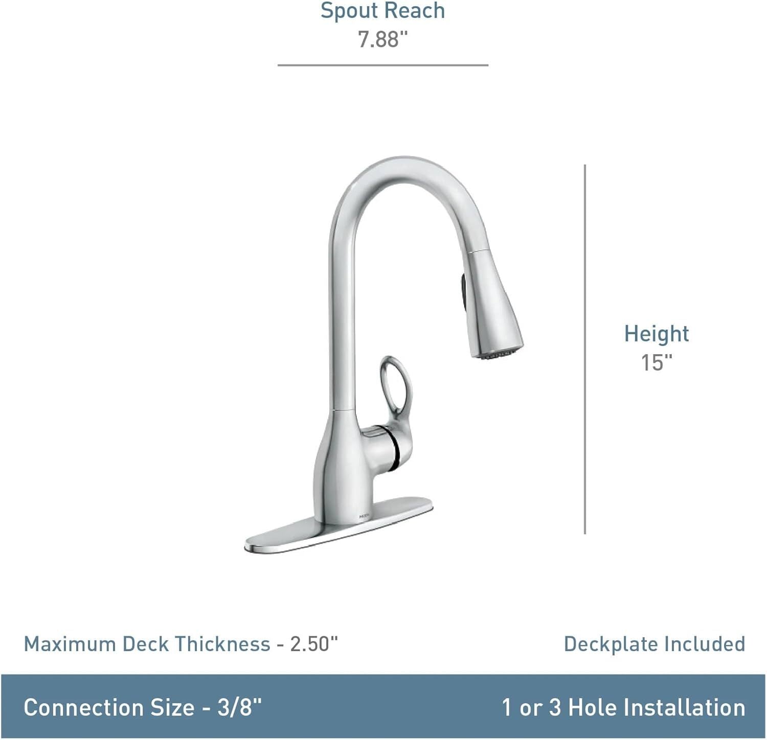 Moen Kleo Spot Resist Stainless One-Handle Pulldown Kitchen Faucet - CA87011SRS