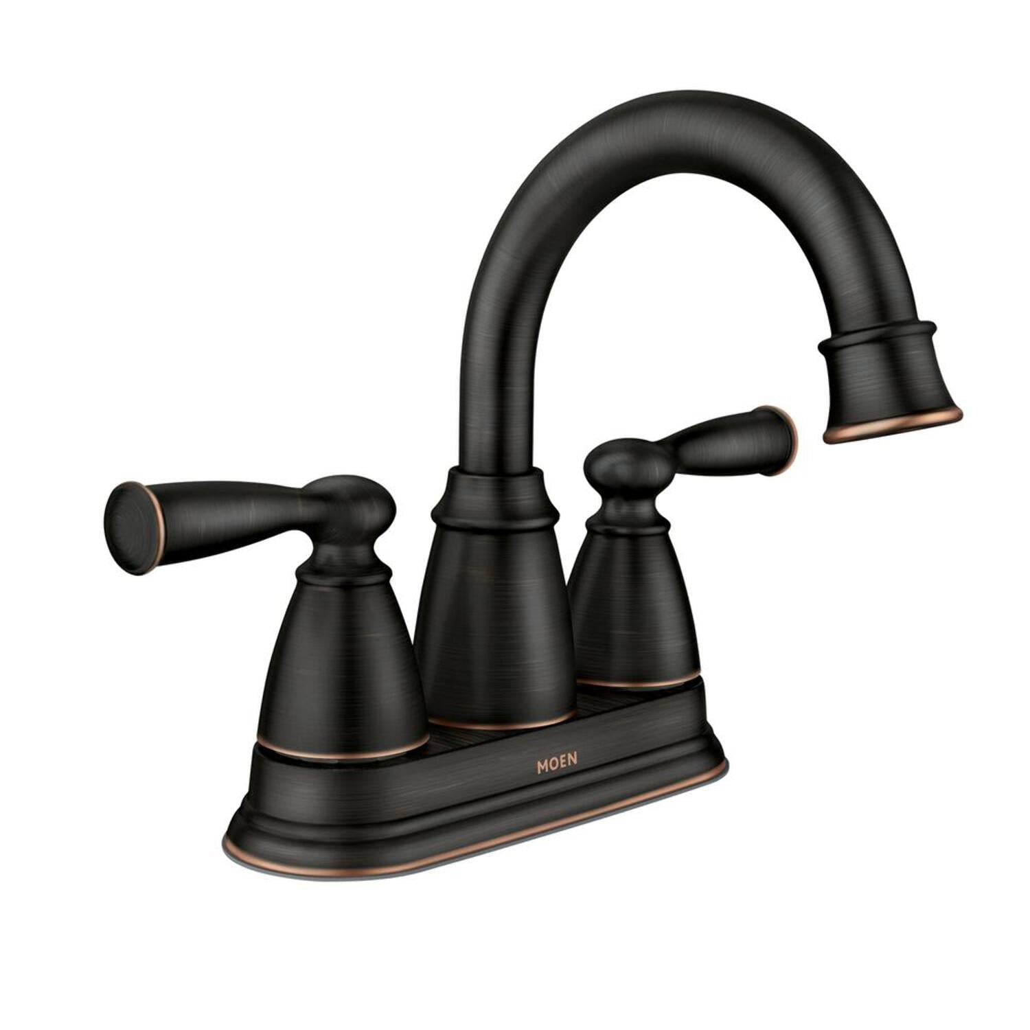 MOEN 84943BRB Banbury 4" Centerset 2-Handle Bathroom Faucet Mediterranean Bronze