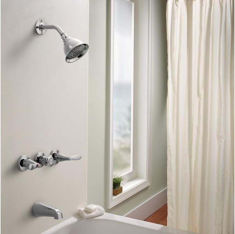 Moen Adler 82663 Chrome Standard 3-Handle Bathtub & Shower Faucet with Valve
