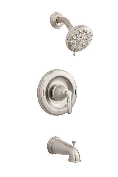Moen 82537SRN Hilliard Tub and Shower Trim Package Spot Resist Brushed Nickel