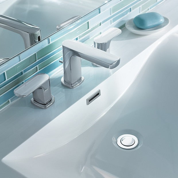 Moen Rizon T6920 Chrome Two-Handle Widespread Bathroom Faucet, Valve Required