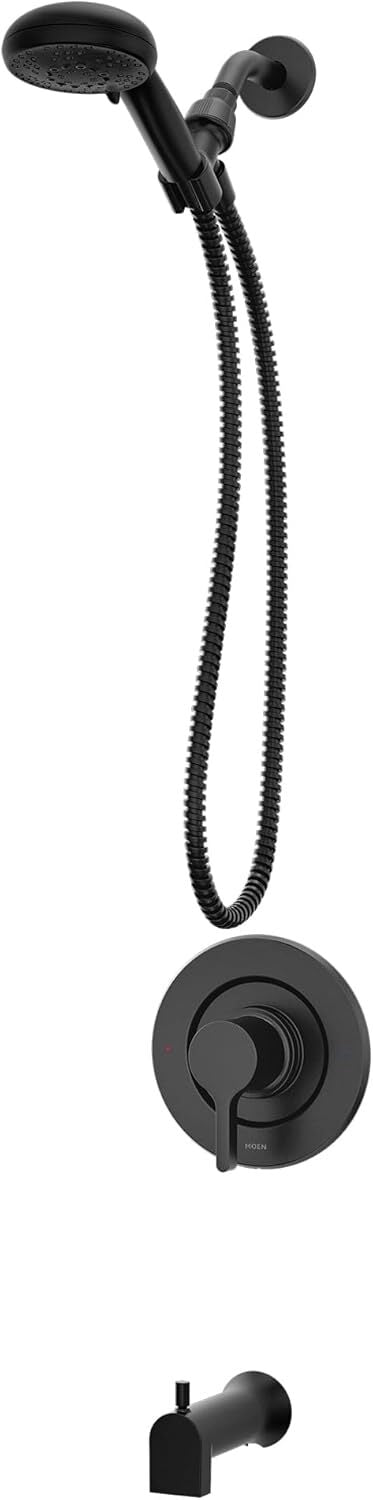 MOEN 82775BL Posi-Temp Tub / Shower Faucet Matte Black With Handshower & Valve