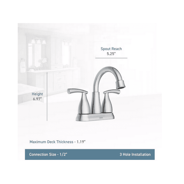 Moen 84128BRB Essie 2-Handle 4 in Centerset Bathroom Faucet Mediterranean Bronze