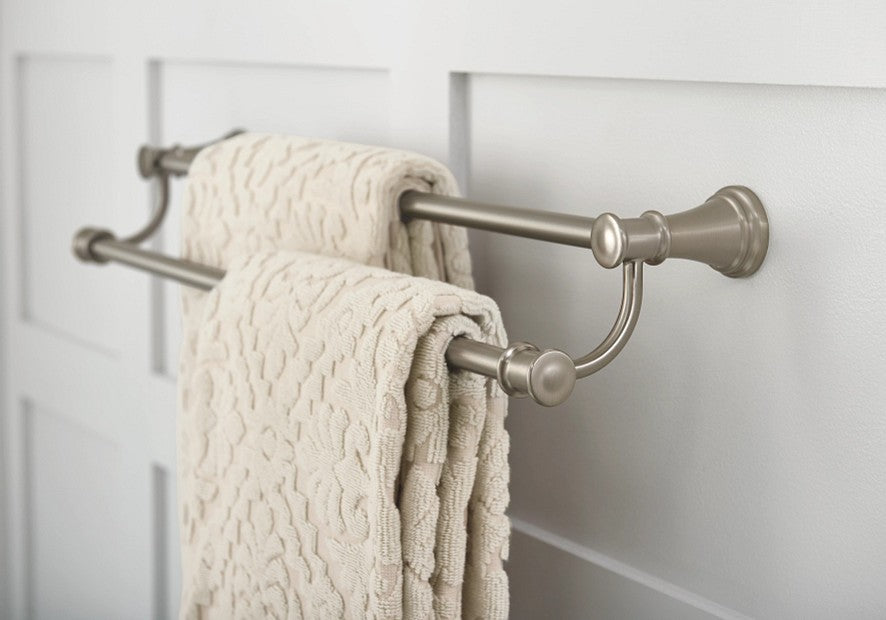 Moen YB6422BN Belfield 24-Inch Bathroom Double Towel Bar - Brushed Nickel