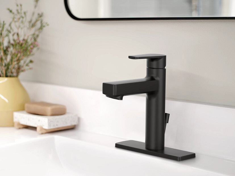 Moen CFG 40051BL Slate 1-Hole/Centerset Modern Bathroom Faucet - Matte Black