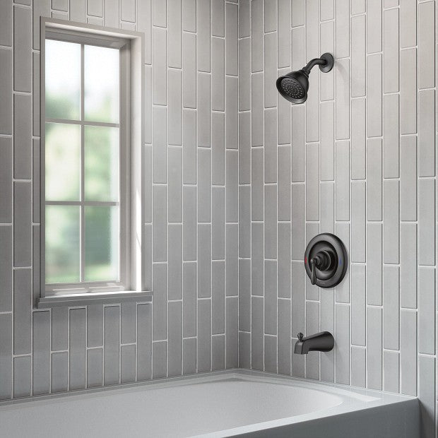 Moen 82496EPBL Caldwell Bathroom Tub & Shower Faucet Set - Matte Black Finish
