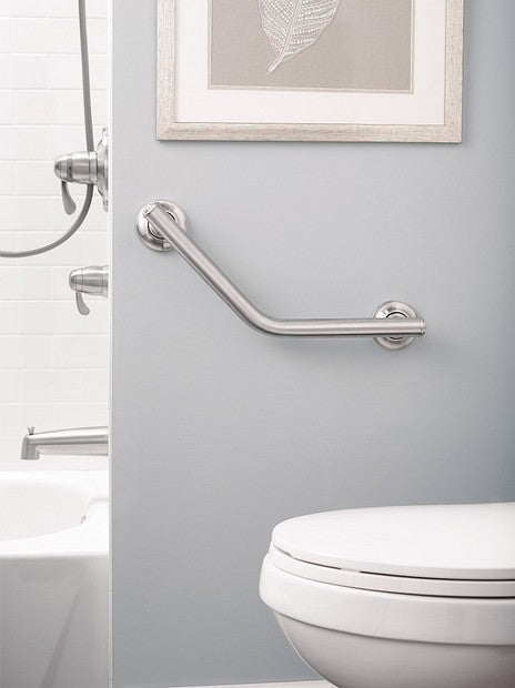 Moen RA8716D1GBN Home Care 16" Angled Grab Bar - Brushed Nickel