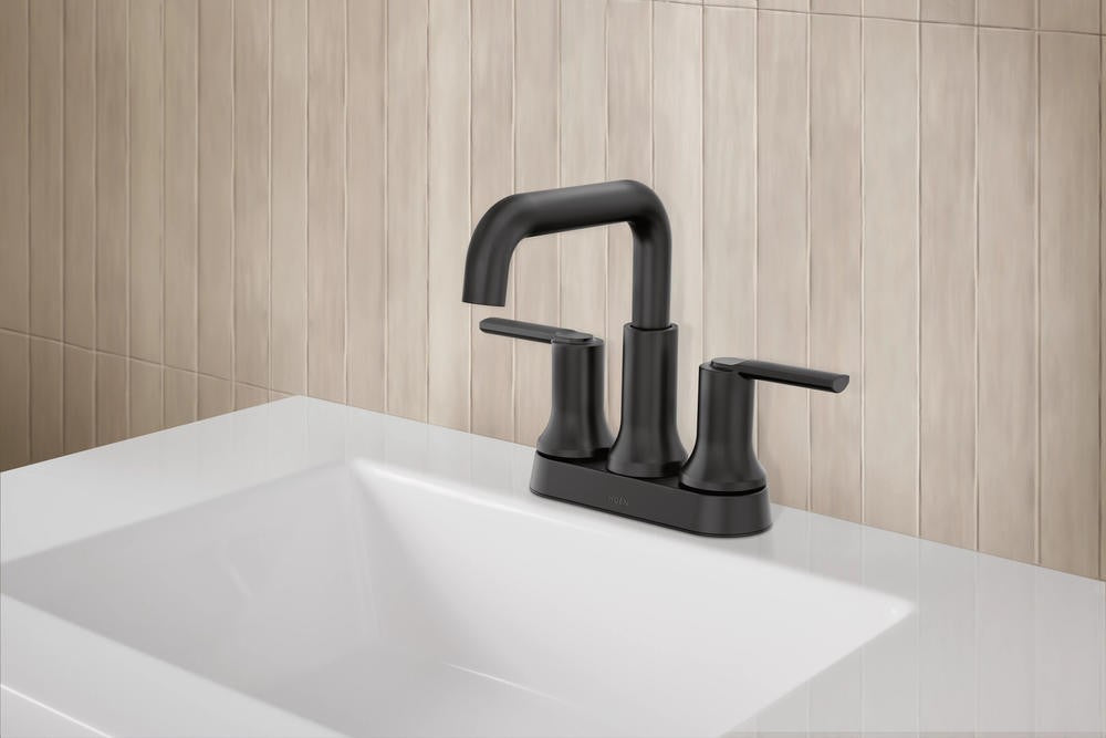Moen 84141BL Zyla Two-Handle High Arc Bathroom Faucet Matte Black