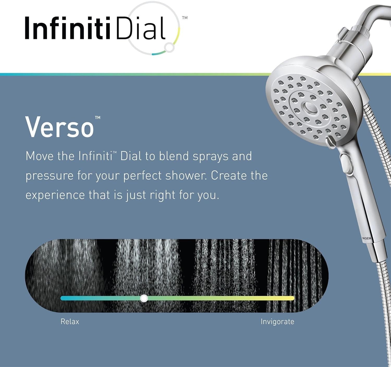 Moen 220H2 Verso Handshower, Detachable Round Shower Head & 60" Hose - Chrome