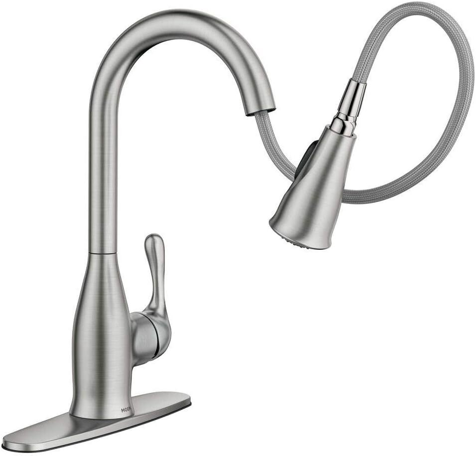 Moen 87966SRS Kaden Spot Resist Stainless One-Handle Pulldown Kitchen Faucet