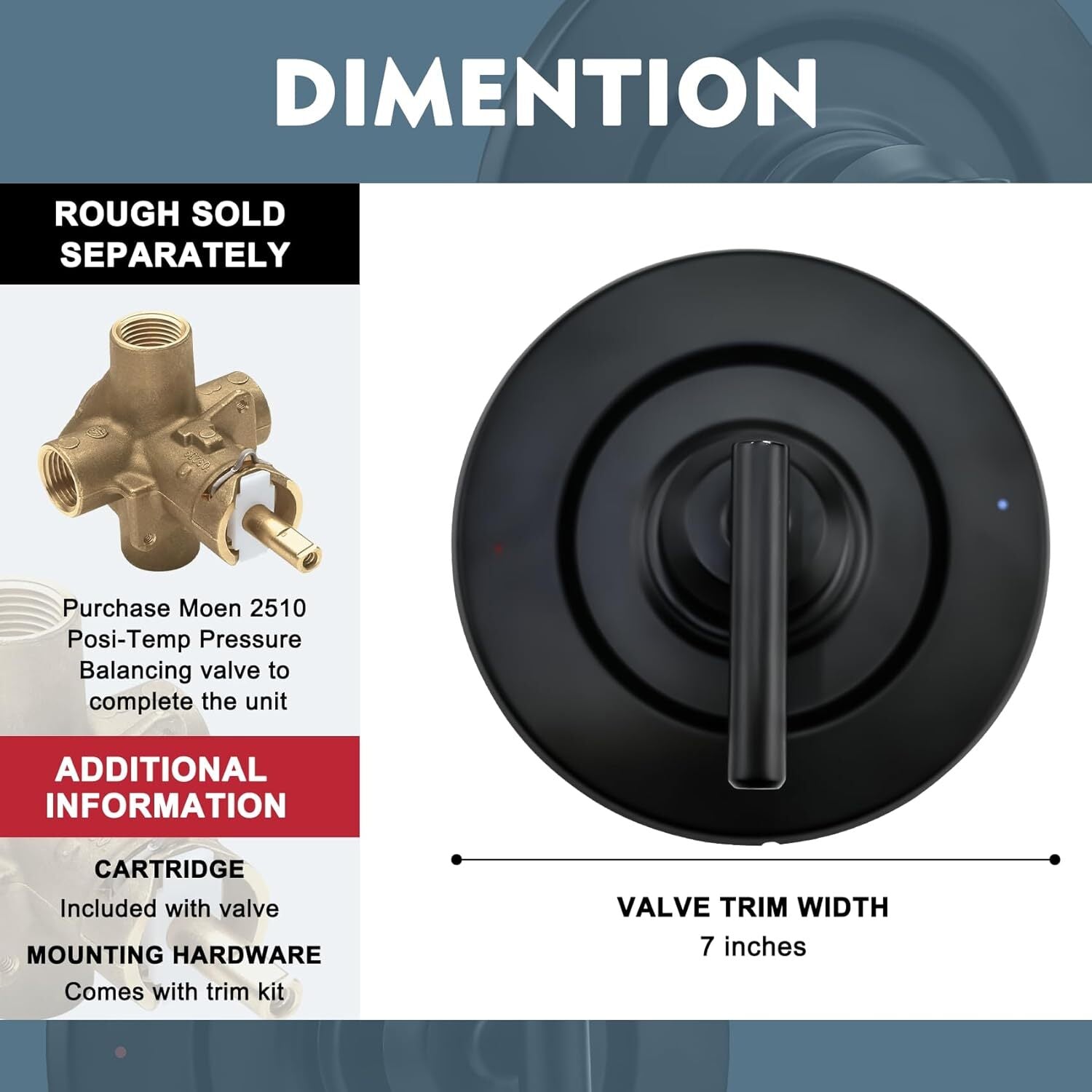 Moen Gibson T2901BL Single Handle Posi-Temp Valve Trim in Matte Black