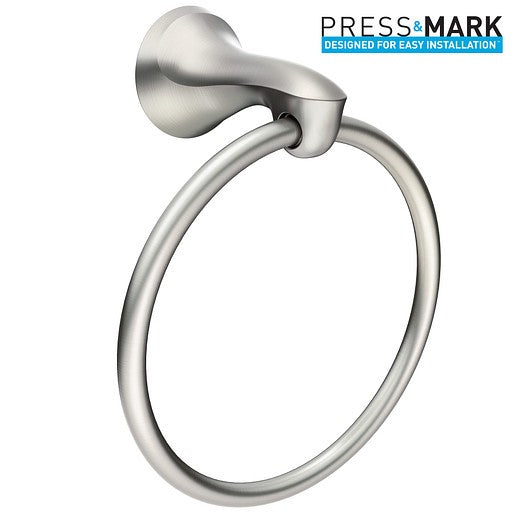 Moen MY1586BN Darcy Hand Towel Ring Press & Mark - Brushed Nickel